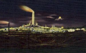 A.C.M. Co. Smelter at Night in Anaconda, Montana