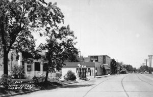 J74/ Coloma Wisconsin RPPC Postcard c40-50s Street View Stores 137