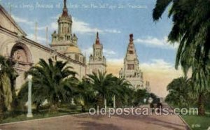 View along avenue of plams Panama-Pacific International Exposition, San Franc...