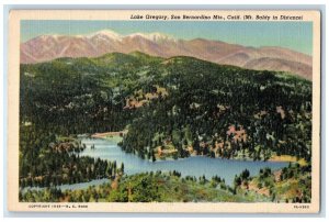 1940 Lake Gregory San Bernardino Mts. Mount Baldy Scene Crestline CA Postcard