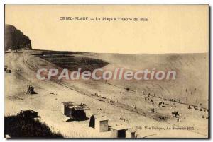 Old Postcard Criel Plage beach is the Bath Time