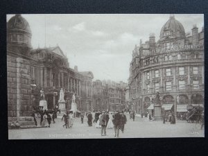 Birmingham VICTORIA SQ Animated Scene c1905 Postcard by Lewis's of Bull Street