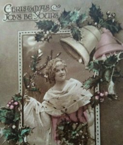 Vintage Christmas Joys Postcard British Manufacture Series W848 Victorian Image