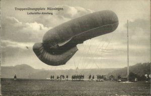 German Air Balloon Truppenbungsplatz Munsingen Military c1910 Postcard