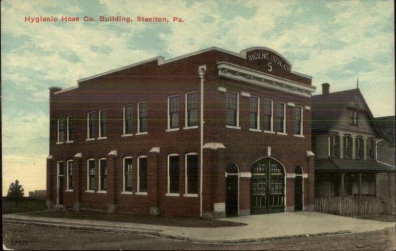 Steelton PA Hygienic Hose Co Fire Station c1910 Postcard