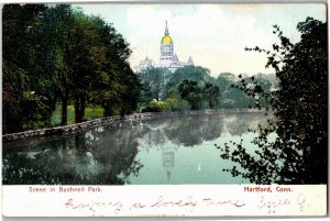 Scene in Bushnell Park, Hartford CT Undivided Back c1907 Vintage Postcard V23