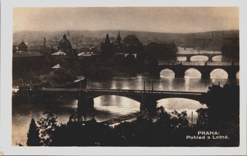Czech Republic Prague Pohled S Letné Praha Vintage RPPC C126