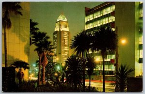 Los Angeles California 1960s Postcard City Hall And Hall Of Records