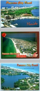 3 Postcards PANAMA CITY BEACH, Florida FL ~ AERIAL VIEWS Bay County 4x6