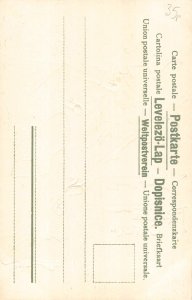 Easter Greetings Anthropomorphic Humanized Rabbit Postman Girls postcard C318