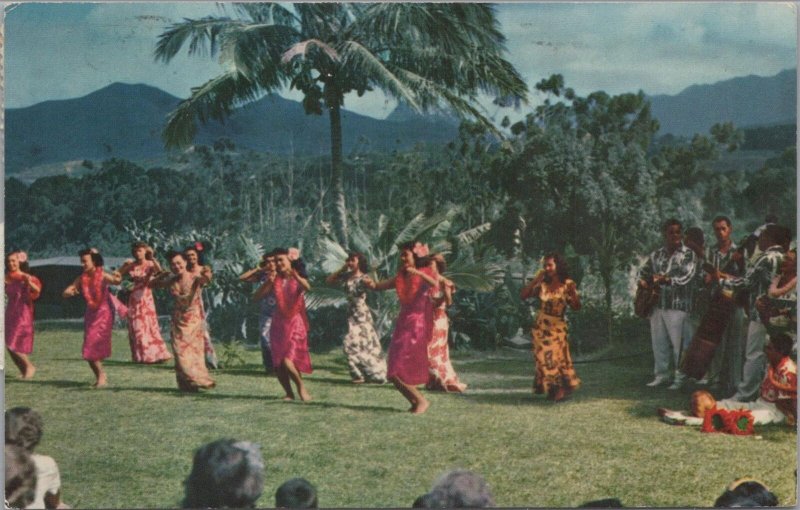 Postcard Hawaii Dancing Under The Sky Hulu Dancers Honolulu Hawaii 1968
