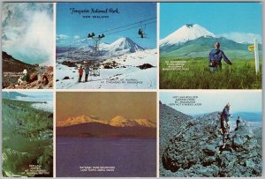 Tongariro National Park New Zealand Skiing Chair Lift Postcard 1950 C12