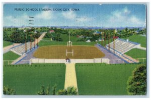 1949 Public School Stadium Sioux City Iowa IA Vintage Posted Postcard