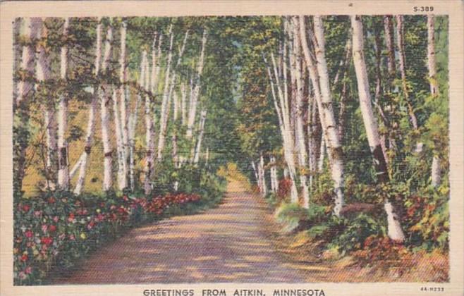 Minnesota Greetings From Aitkin 1946 Curteich