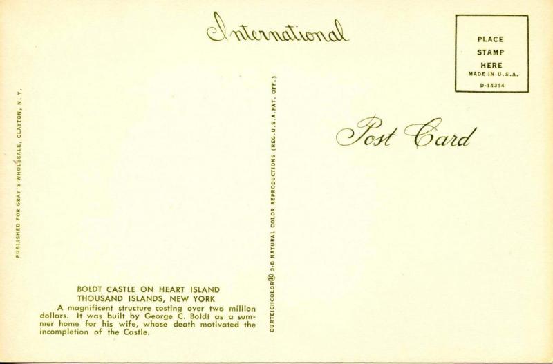 NY - Thousand Islands. Boldt Castle on Heart Island