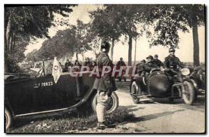 Old Postcard Motorcycle rider Squadron Army