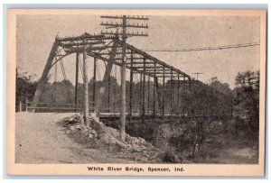 c1905 White River Steel Bridge Exterior Spencer Indiana Vintage Antique Postcard 