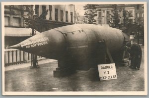 WWI TORPEDO DISPLAYED in NETHERLANDS ANTIQUE REAL PHOTO POSTCARD RPPC