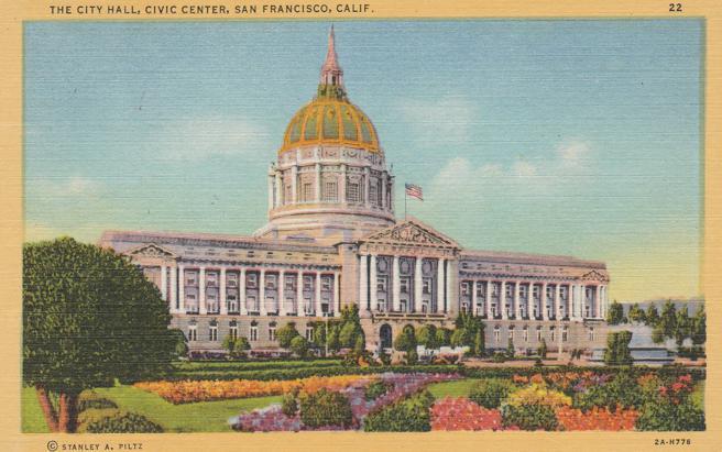 San Francisco CA, California - The City Hall at the Civic Center - Linen