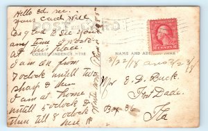 RPPC Tampa FL Florida Bostains Cafeteria Restaurant Real Photo Postcard