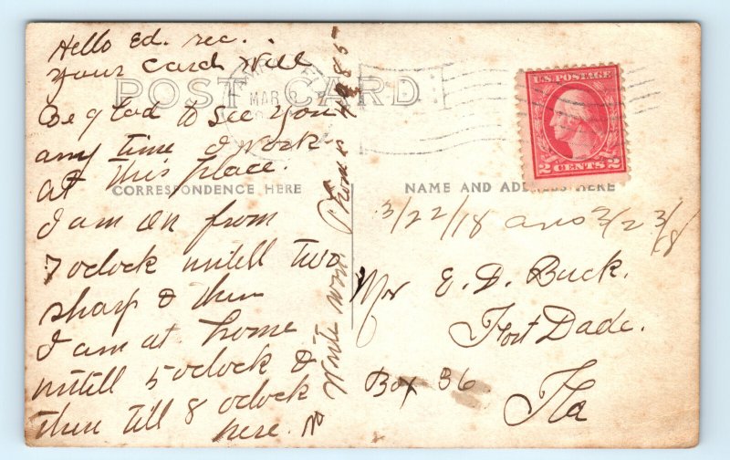 RPPC Tampa FL Florida Bostains Cafeteria Restaurant Real Photo Postcard