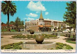 Los Gatos Town Plaza with Rexall Drugs in background