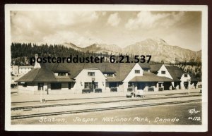 h3431 - JASPER PARK Alberta 1920s Train Station. Real Photo Postcard by Taylor