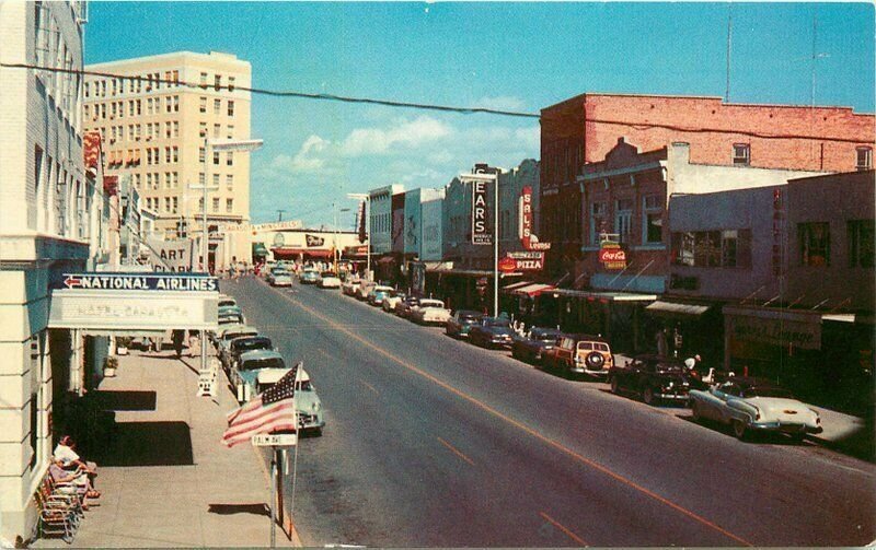 Sarasota Florida 1950s Main Street automobiles Tichnor Postcard 21-4743