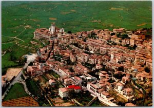 View From The Airplane West Side Assisi Italy Buildings Trails Postcard