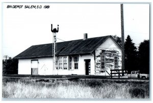 c1981 BN Depot Salem South Dakota Rail Train Depot Station RPPC Photo Postcard
