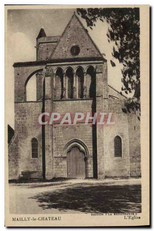 Old Postcard Mailly Le Chateau L & # 39eglise