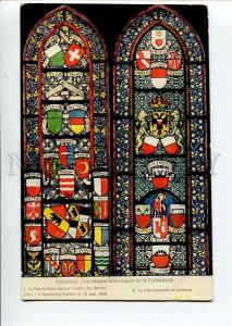 271119 SWITZERLAND Lausanne cathedral stained-glass coat ARMS