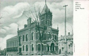 Cedar Rapids, Iowa - A view of the Masonic Library - c1905