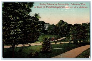c1910 Driveway West of Bank St. Papal Delegate's Residence Canada Postcard