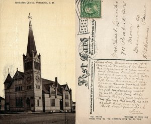 WATERTOWN S.D. METHODIST CHURCH ANTIQUE POSTCARD