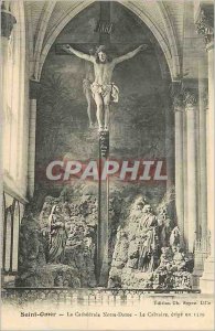 Postcard Old Saint Omer Cathedrale Notre Dame Christ Calvary
