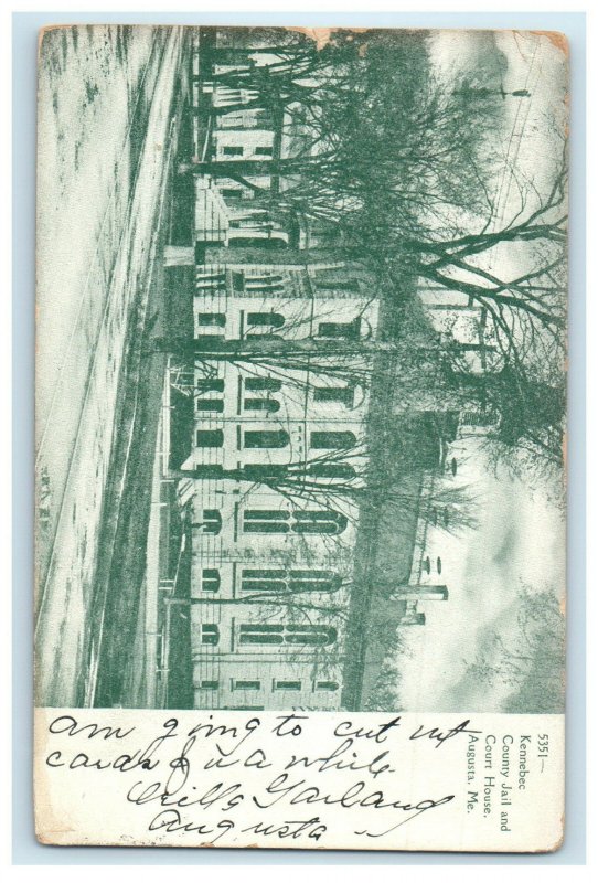 1905 Kennebec County Jail and Court House, Augusta Maine ME Posted Postcard 