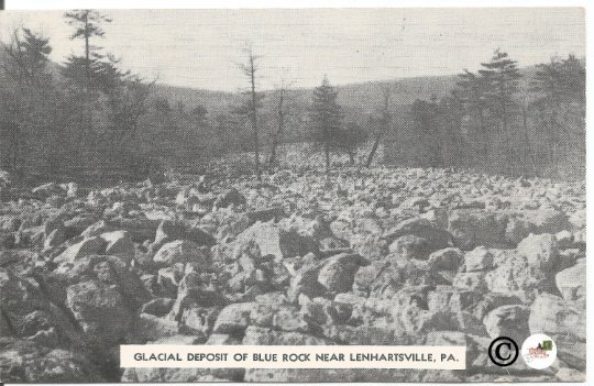 Glacial Deposit Of Blue Rock Near Lenhartsville Pennsylvania Vintage Postcard