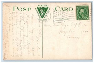 1913 Small Way, Public Library Rockland Maine ME Antique Posted Postcard 