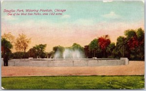 The Glass Park Watering Fountain Chicago Illinois IL West Side Parks Postcard