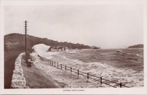 Grange-Over-Sands Lancashire England Ocean Waves Hankinson RPPC Postcard H50