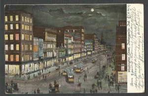 1907 PPC* INDIANAPOLIS IN WASHINGTON STREET W/SPARKLING GLITTER TRIM