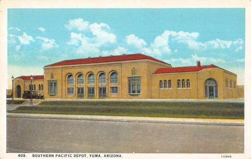 Yuma Arizona Southern Pacific Depot Train Station Vintage Postcard AA2110