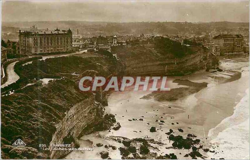 Modern Postcard Biarritz views Cliffs Lighthouse