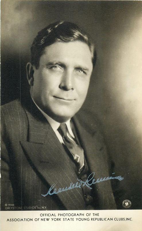 New York Republican President Candidate Wendell Willkie signature campaign RPPC