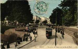 CPA Brest- vue prise des Glacis vers la Rue de Paris FRANCE (1025682)