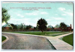 c1910 Boy Cottages Soldiers Orphan Home Davenport Iowa Antique Vintage Postcard 