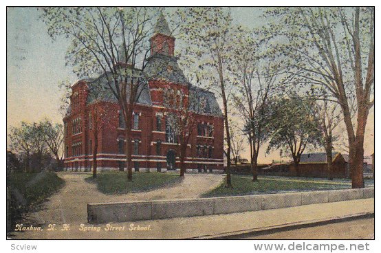 NASHUA, New Hampshire; Spring Street School, PU-1910