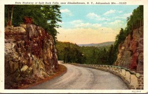 New York Adirondacks State Highway At Split Rock Falls Near Elizabethtown 194...