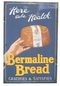 Bermaline bread poster advertising postcard